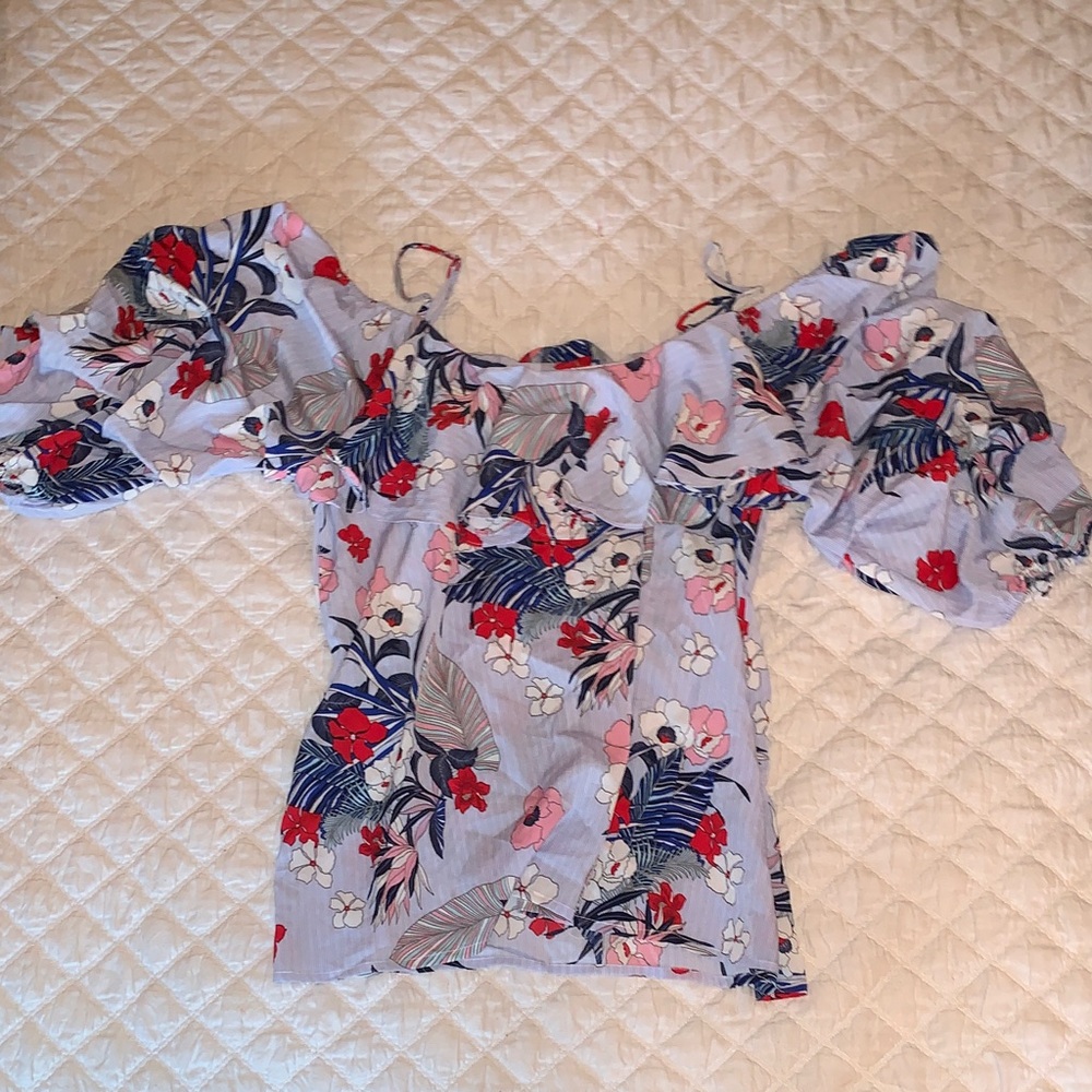 Umgee Multicolor Floral Off-Shoulder Blouse